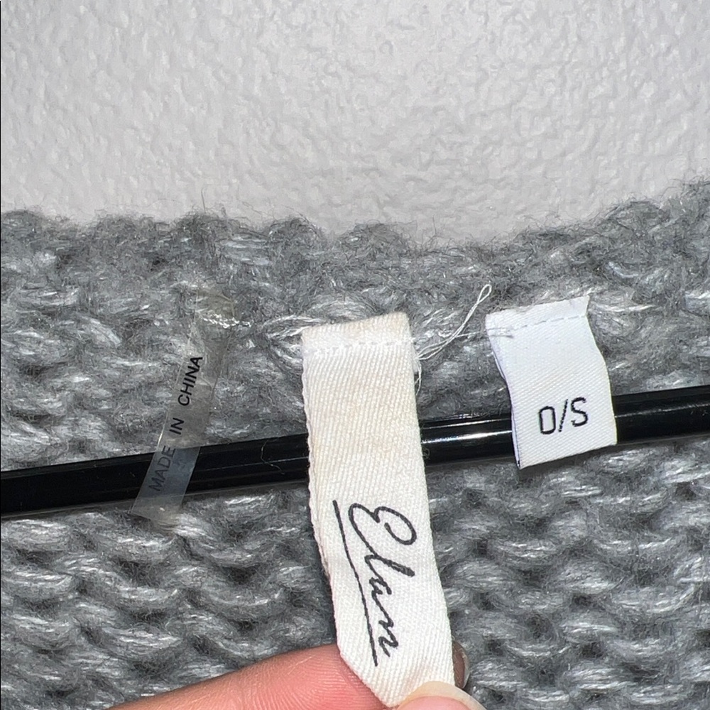 Elan Gray Knit Cardigan with 'Rock & Love' Motif - Picture 5 of 5